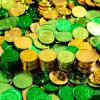 Sanwuta 600 Pieces St. Patrick's Day Gold Coins Plastic Gold Green Lucky Coins St Patricks Day Decorations 3 Leaf Clover Coins Shamrock Leprechaun Coins for Party Table Decorations Supplies view 3