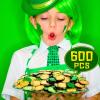 Sanwuta 600 Pieces St. Patrick's Day Gold Coins Plastic Gold Green Lucky Coins St Patricks Day Decorations 3 Leaf Clover Coins Shamrock Leprechaun Coins for Party Table Decorations Supplies view 4