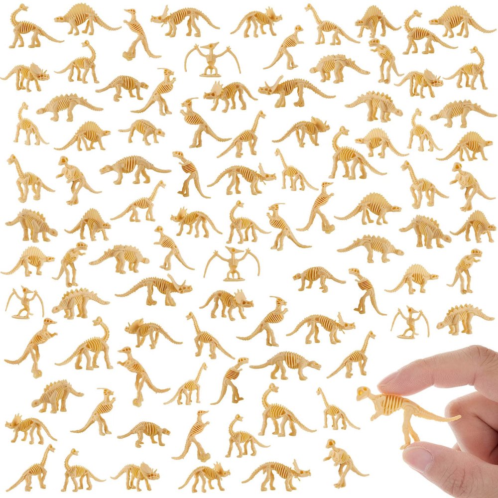 Lewtemi 240 Pcs Dinosaur Skeletons, Plastic Figures Dino Bones, Dinosaur Skeleton Toys for Dino Sand Dig, Science Play, Party Favor Decorations, 12 Styles
