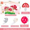 Mixweer 55 Pieces Mushroom Decorations, Include Mushroom Banner, Red and White Dot Garland Arch Kit, Shape Foil Balloons, Themed Party Supplies for Kids Girls view 3
