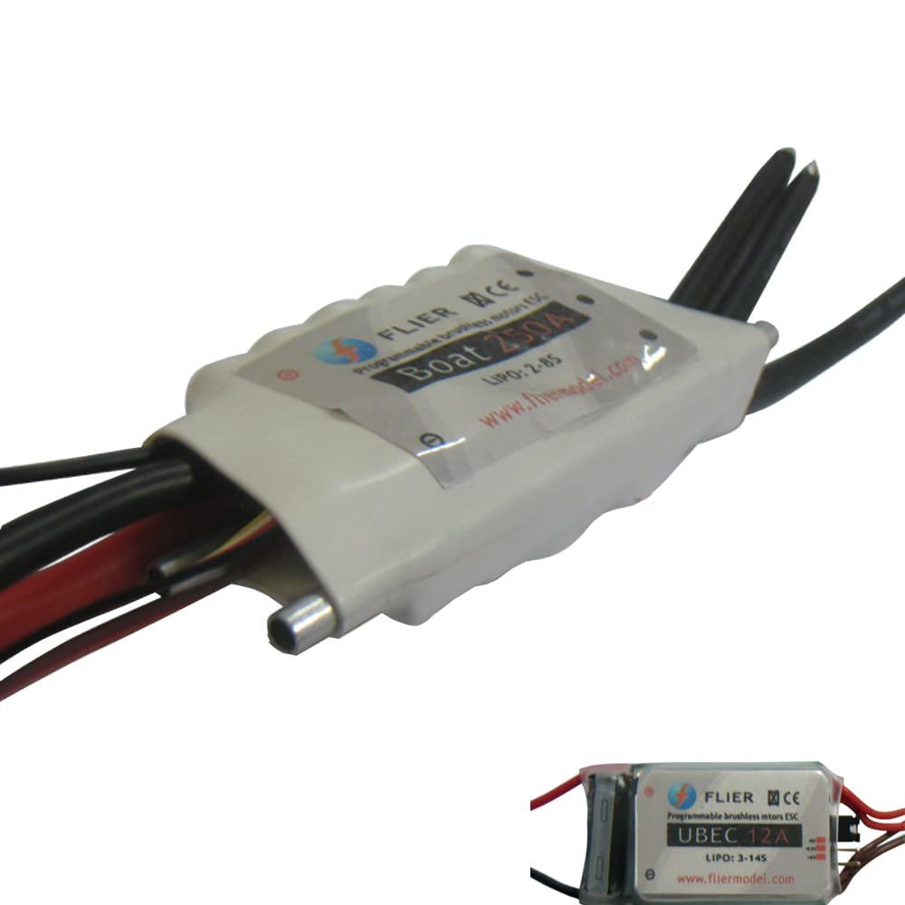 Flier brushless Speed Boat Water-Cooled 8S 250A OPTO ESC for RC Boat with External BEC