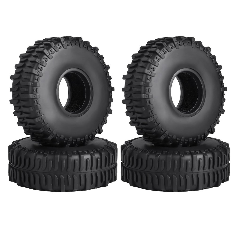 Hobbypark Soft Rubber SCX24 Mud Tires 1.0 Rock Crawler for 1/18 TRX4M 1/24 RC Crawler Axial SCX24 FMS FCX24 Enduro24 T1014 60x22mm