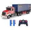 RC Semi Truck with Trailer - 22.5 Inch Semi Truck Toy for Kids, Carrier Van Transport Vehicle with 2 Rechargeable Batteries, 1:24 Container Trucks with LED Lights & Music, Great Gift For Boys Girls view 1