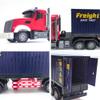 RC Semi Truck with Trailer - 22.5 Inch Semi Truck Toy for Kids, Carrier Van Transport Vehicle with 2 Rechargeable Batteries, 1:24 Container Trucks with LED Lights & Music, Great Gift For Boys Girls view 4