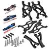 Aluminum Front Rear Suspension A Arms Upgrades Part for 1/8 Arrma Typhon 6S,1/7 Felony 6S BLX,Limitless 6S BLX,Infraction 6S BLX,ARRCat 6pcs Aluminum Lower Upper Swing Arm RC Hops Upset,Black view 1