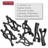 Aluminum Front Rear Suspension A Arms Upgrades Part for 1/8 Arrma Typhon 6S,1/7 Felony 6S BLX,Limitless 6S BLX,Infraction 6S BLX,ARRCat 6pcs Aluminum Lower Upper Swing Arm RC Hops Upset,Black view 2