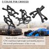 Aluminum Front Rear Suspension A Arms Upgrades Part for 1/8 Arrma Typhon 6S,1/7 Felony 6S BLX,Limitless 6S BLX,Infraction 6S BLX,ARRCat 6pcs Aluminum Lower Upper Swing Arm RC Hops Upset,Black view 3
