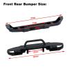 XSYGO Aluminum Alloy Front Rear Bumper with LED Light for Axial SCX24 AXI00006 Bronco 1/24 RC Crawler Truck Car Upgrades (Black) view 3