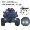 XSYGO Aluminum Alloy Front Rear Bumper with LED Light for Axial SCX24 AXI00006 Bronco 1/24 RC Crawler Truck Car Upgrades (Black) view 4