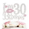 LASKYER I'm 30th Birthday Pink Rhinestone Cake Topper - Happy 30th Birthday Cheers to 30 Years Old Thirty Bday Party Metal Sparkly Food Centerpieces Topper Funny Decorations Sign. view 1