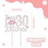 LASKYER I'm 30th Birthday Pink Rhinestone Cake Topper - Happy 30th Birthday Cheers to 30 Years Old Thirty Bday Party Metal Sparkly Food Centerpieces Topper Funny Decorations Sign. view 3