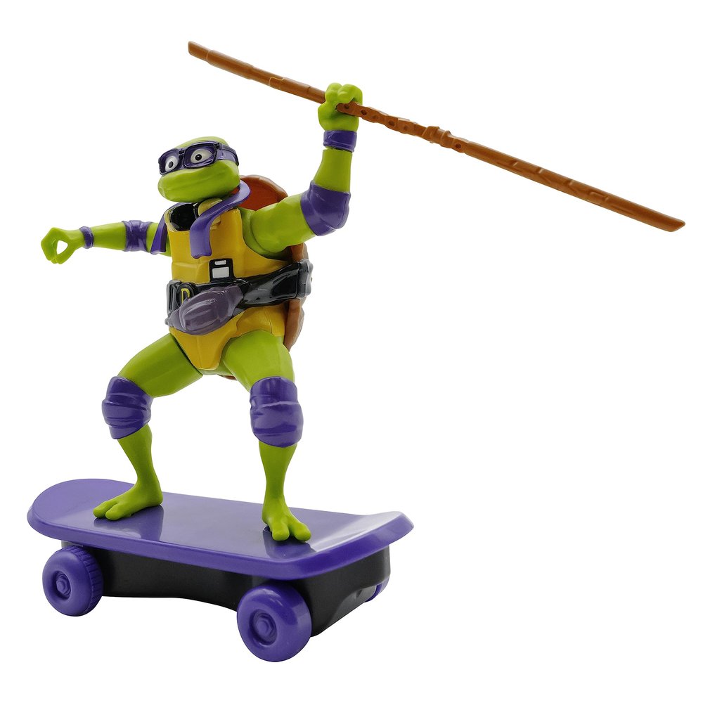 Teenage Mutant Ninja Turtles Toy, Donatello Sewer Shredder Pullback Skateboard, Mutant Mayhem TMNT Collectible Ninja Turtle, Ages 3+