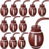 Sawysine 12 Sets Football Ball Cups with Straws and Lids, 10 oz Toddler Plastic Reusable Super Football Party Cups Bulk for Kids Birthday Theme Party Supplies view 1