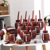 Sawysine 12 Sets Football Ball Cups with Straws and Lids, 10 oz Toddler Plastic Reusable Super Football Party Cups Bulk for Kids Birthday Theme Party Supplies view 4