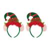 HKSICHENGKEJI 2 Pack Christmas Elf Headband Hair Hoop Cute Head Hat Topper Holiday Headwear Girl Xmas New Year Cosplay Gift view 1
