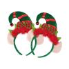 HKSICHENGKEJI 2 Pack Christmas Elf Headband Hair Hoop Cute Head Hat Topper Holiday Headwear Girl Xmas New Year Cosplay Gift view 2