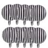 10 Pcs Black and White Striped Aluminum Balloons Decoration Foil Mylar Balloons for Birthday Party, Baby Shower, Halloween, Ceremonies, Holiday Parties Decoration Supplies view 1