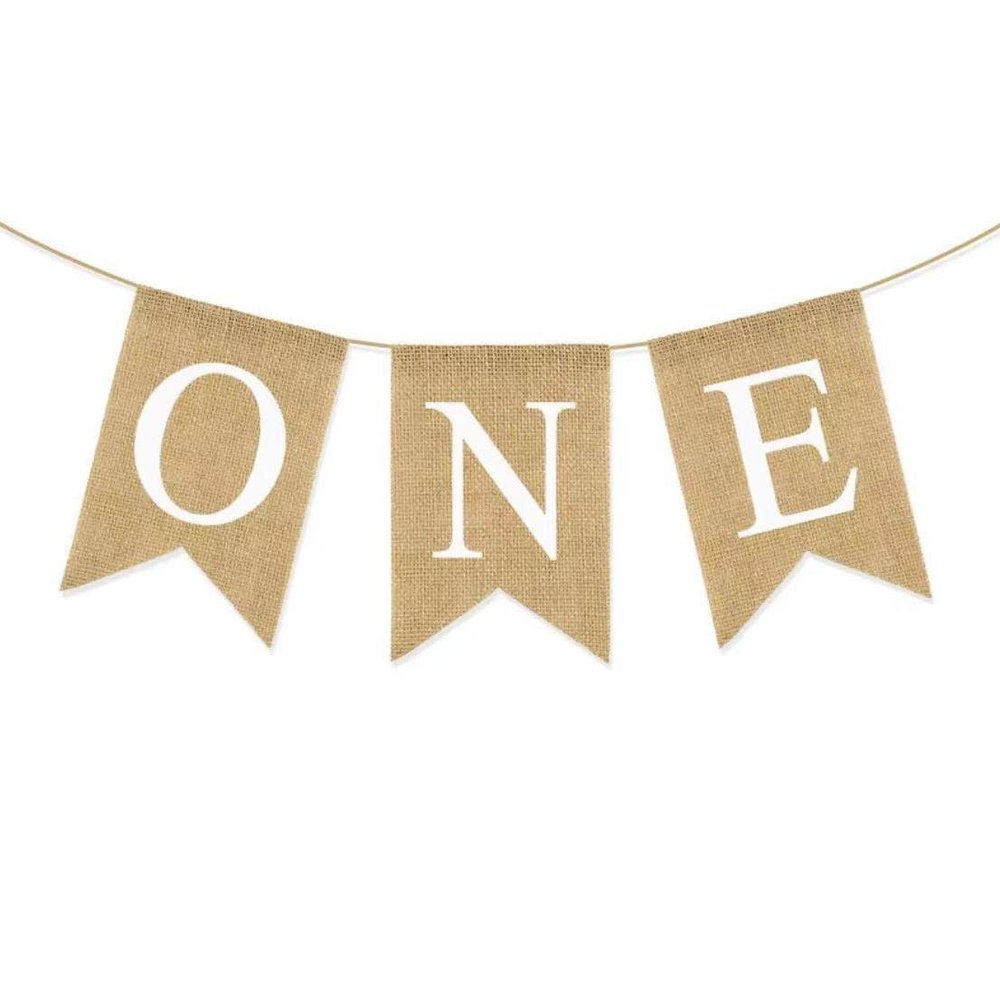 1st BaBy Birthday Banner First Birthday Decorations Burlap Banner for Boy or Girl Highchair Banner BaBy Birthday Party Decorations