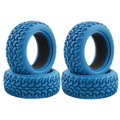 LAFEINA 4PCS 75mm RC Rally Car Grain Rubber Tires for 1:10 RC On Road Car Tamiya HSP HPI Kyosho (Blue)