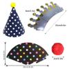 ELakiss 11PCS Birthday Party Cone Hats - Pom Poms,Lovely Cake Cone Birthday Paper Hats,Lovely Crown,For Kids and Adults Decorations (9 hats and 2 crowns) view 3