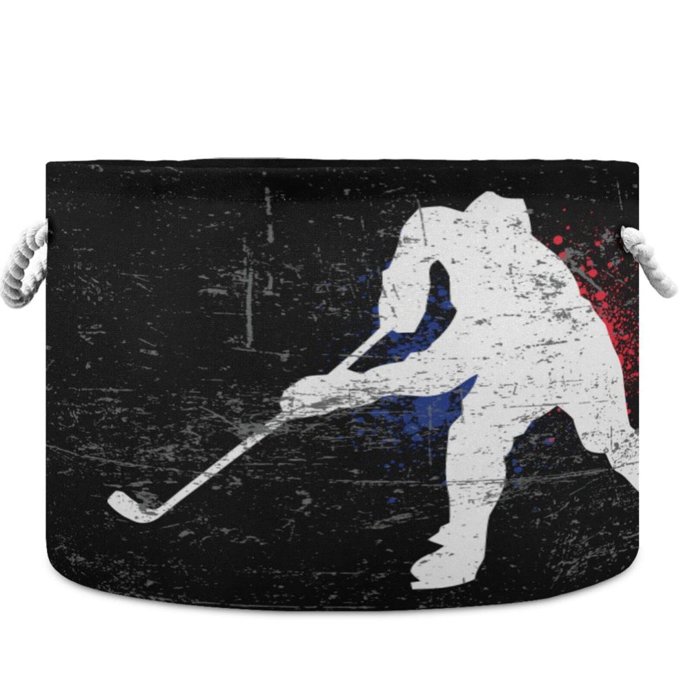 visesunny Hockey Poster Laundry Baskets Fabric Storage Bin Storage Box Collapsible Storage Basket Toy Clothes Shelves Basket for Bathroom,Bedroom,Nursery,Closet,Office