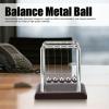 Ejoyous Newton's Balance Ball, Metal Balance Swinging Physics Science Pendulum Balls Desk Motion Toy for Office Physics Teacher Decorations(Wine red Bottom) view 3