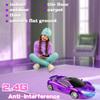 Remote Control Car for Girls, RC Sport Racing for Kids Hobby Toy, 2.4GHz Electric Power On Road High Speed Drift Model Vehicle with Led Headlight and Controller Rechargeable,Xmas Birthday Gifts Purple view 3