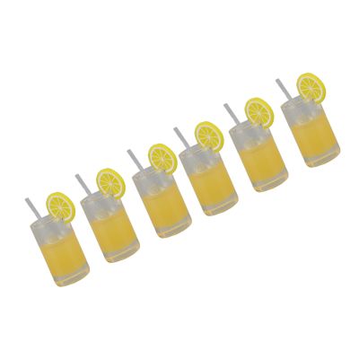 LBEC Miniature Lemonade Glasses, Resin Pack of 20 Dollhouse Lemonade Glasses for Decoration