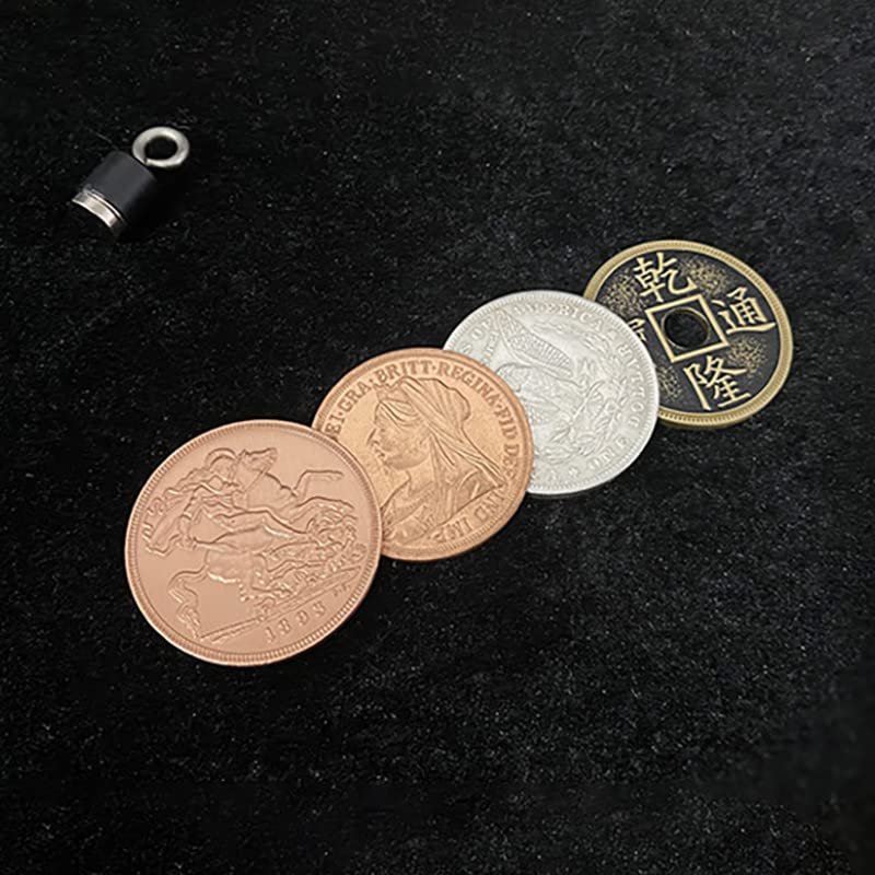 SUMAG Magnetic Scotch and Soda (Morgan Dollar and Queen Victoria Ancient Coin) Coins Magic Tricks for Magicians Close up Illusions Gimmicks Props Deluxe Set