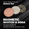 SUMAG Magnetic Scotch and Soda (Morgan Dollar and Queen Victoria Ancient Coin) Coins Magic Tricks for Magicians Close up Illusions Gimmicks Props Deluxe Set view 2