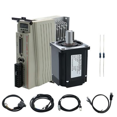 LCRHLCNC Servo Motor 400w 600w 750w with 60 80 Flange 17 Bit Absolute AC 220V Servo Driver High Accuracy Magnetic Servo 3000-6000RPM (400W)
