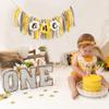 Bee Theme High Chair Banner - Happy 1st Bee Day Birthday Banner, First Birthday Decoration for Boys and Girls, Bumble Be e Themed Bday Party Decoration view 3