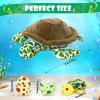 Aoriher 6 Pieces Sea Turtle Stuffed Animal with Babies 12" Mommy Stuffed Sea Turtle with 3 Little Plush 2 Plush Eggs Soft Pillow Tortoise Hugging Gifts for Kids Birthday Baby Shower Party(Modern) view 2