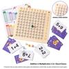 2 in 1 Multiplication Addition Math Board Game for Kids - Wooden Montessori Math Toys for Girls Boys 4 5 6 7 8 9 Years Old Wood Double Sided Board Table Dice Card Games for Family view 3