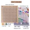 2 in 1 Multiplication Addition Math Board Game for Kids - Wooden Montessori Math Toys for Girls Boys 4 5 6 7 8 9 Years Old Wood Double Sided Board Table Dice Card Games for Family view 4