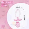 100 Pieces 2.75 Inch Plastic Pacifier for Baby Shower, Baby Shower Pacifier for Gender Reveal Party Decoration DIY Birthday Party Gift (Pink) view 2