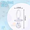 100 Pieces 2.75 Inch Plastic Pacifier for Baby Shower, Baby Shower Pacifier for Gender Reveal Party Decoration DIY Birthday Party Gift (Clear) view 3