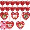 24 Pcs Valentine Picture Frame Craft Kits Heart Felt Photo Frames Ornaments Bulk with 100 Pcs Stickers Glitter Valentines Tree Classroom Hanging Decoration for Kids Pre-School Toddlers view 1