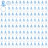 100 Pieces 2.75 Inch Plastic Pacifier for Baby Shower, Baby Shower Pacifier for Gender Reveal Party Decoration DIY Birthday Party Gift (Blue) view 1