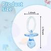 100 Pieces 2.75 Inch Plastic Pacifier for Baby Shower, Baby Shower Pacifier for Gender Reveal Party Decoration DIY Birthday Party Gift (Blue) view 2