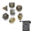 7pcs/Set D4 D6 D8 D10 D12 D20 Dichromatic Polyhedral Dices for Beginner Role Playing Game D&D Dice Set Party Table Board Game Supplieswith A Silver Pouch(YellowBlack) view 1