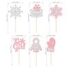 24 Pcs Oh Baby Silver Glitter Snowflake Cupcake Toppers - Frozen It's a Girl & Boy Party Decorations for Winter Onederland Babyshower Birthday view 2