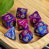 7pcs/Set D4 D6 D8 D10 D12 D20 Dichromatic Polyhedral Dices for Beginner Role Playing Game D&D Dice Set Party Table Board Game Supplieswith A Silver Pouch(BluePurple) view 3