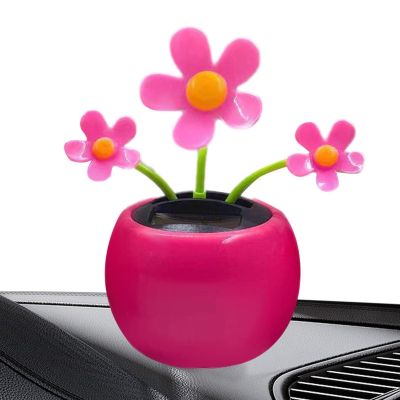 Solar Powered Dancing Figures | Car Dashboard Decorations Swing Flowers | Bobblehead Flower for Car Solar Powered Toys Car Decoration Ornament Shakven