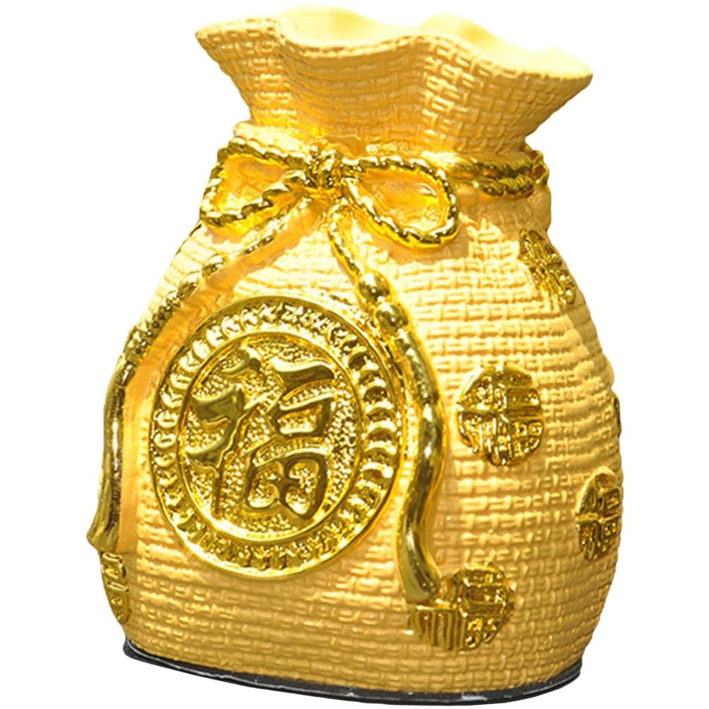 Housoutil Year Piggy Bank Resin Jar Lucky Bag Shaped Decor for Festive Savings for Home Office Car Decoration for Celebrations