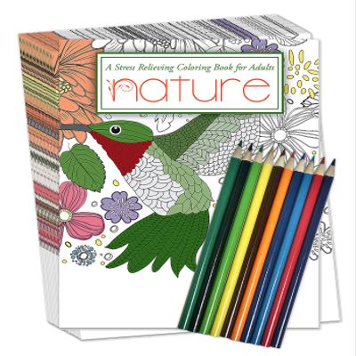 ZOCO Nature Coloring Book Bundles 25 Bulk Pack with Pencils Mindfulness Gifts for Adults, Seniors, Teens, Kids Great for Wellness Programs, Group Activities & Assisted Living