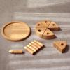 HOMSFOU Birthday Party Cake Wooden Pretend Play Cake Fake Cake Model Play Food Set view 2