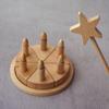 HOMSFOU Birthday Party Cake Wooden Pretend Play Cake Fake Cake Model Play Food Set view 3