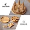 HOMSFOU Birthday Party Cake Wooden Pretend Play Cake Fake Cake Model Play Food Set view 4