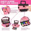 54 Pcs Kids Makeup Kit for Girls, Princess Real Washable Pretend Play Cosmetic Set Toys with Mirror, Birthday Gifts for 3 4 5 6 7 8 9 10 Years Old Girls Kids (Pink) view 2